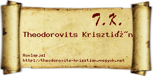 Theodorovits Krisztián névjegykártya